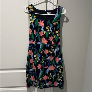 J. Crew Black Floral Mini Dress